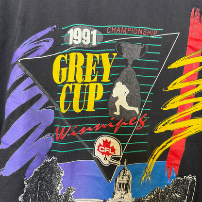1991 Winnipeg CFL Grey Cup Football T-Shirt Sz M (B2872)