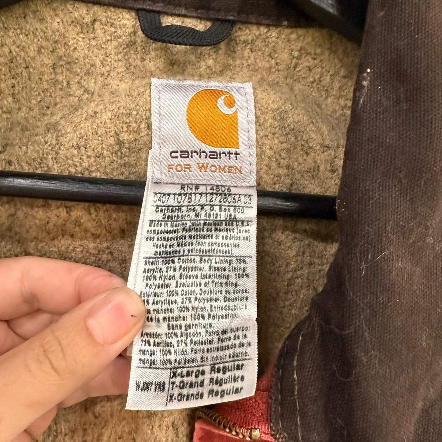 2007 Carhartt Detroit Jacket Salmon Pink Women's XL