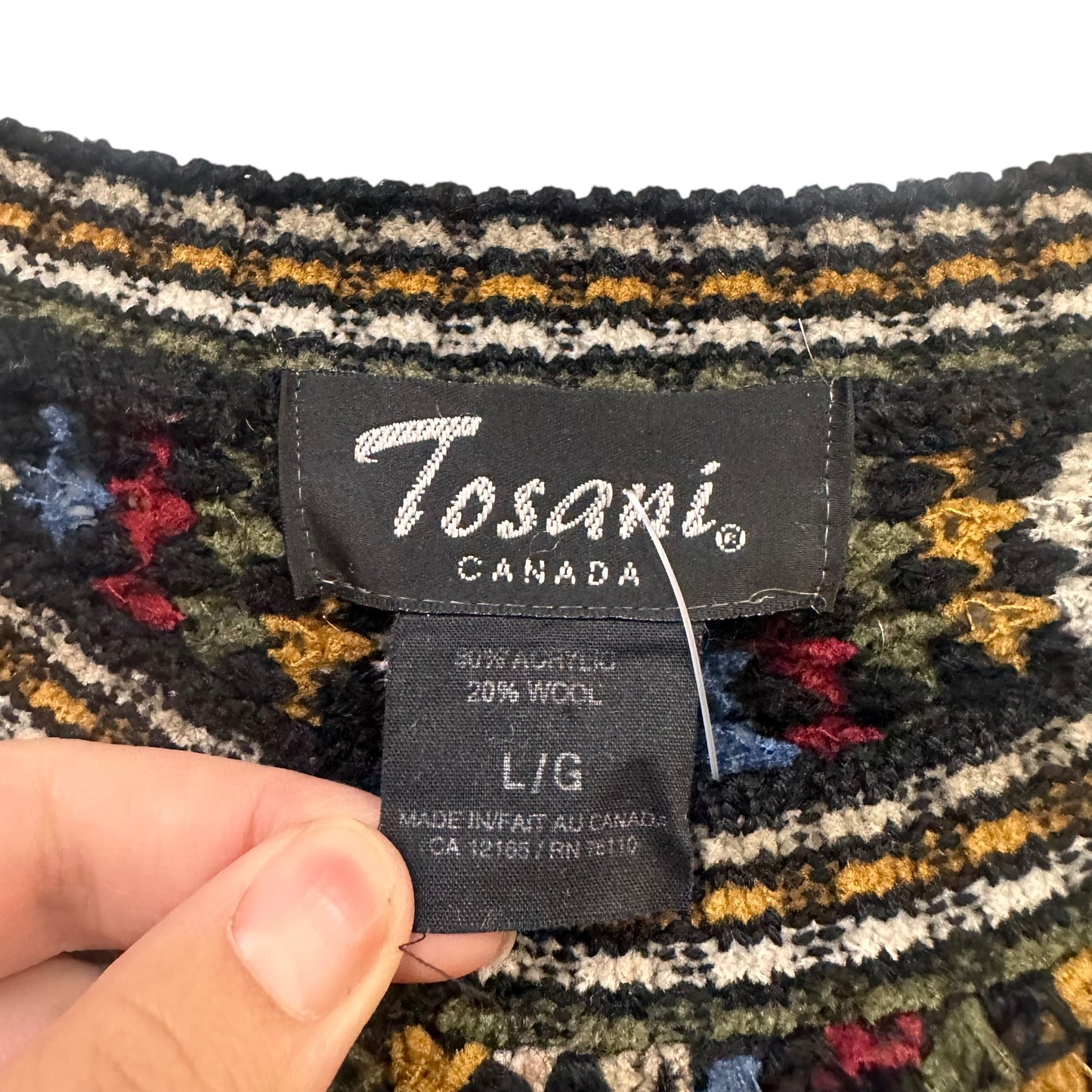 90's Coogi Style Sweater by Tosani Sz L (A7434)