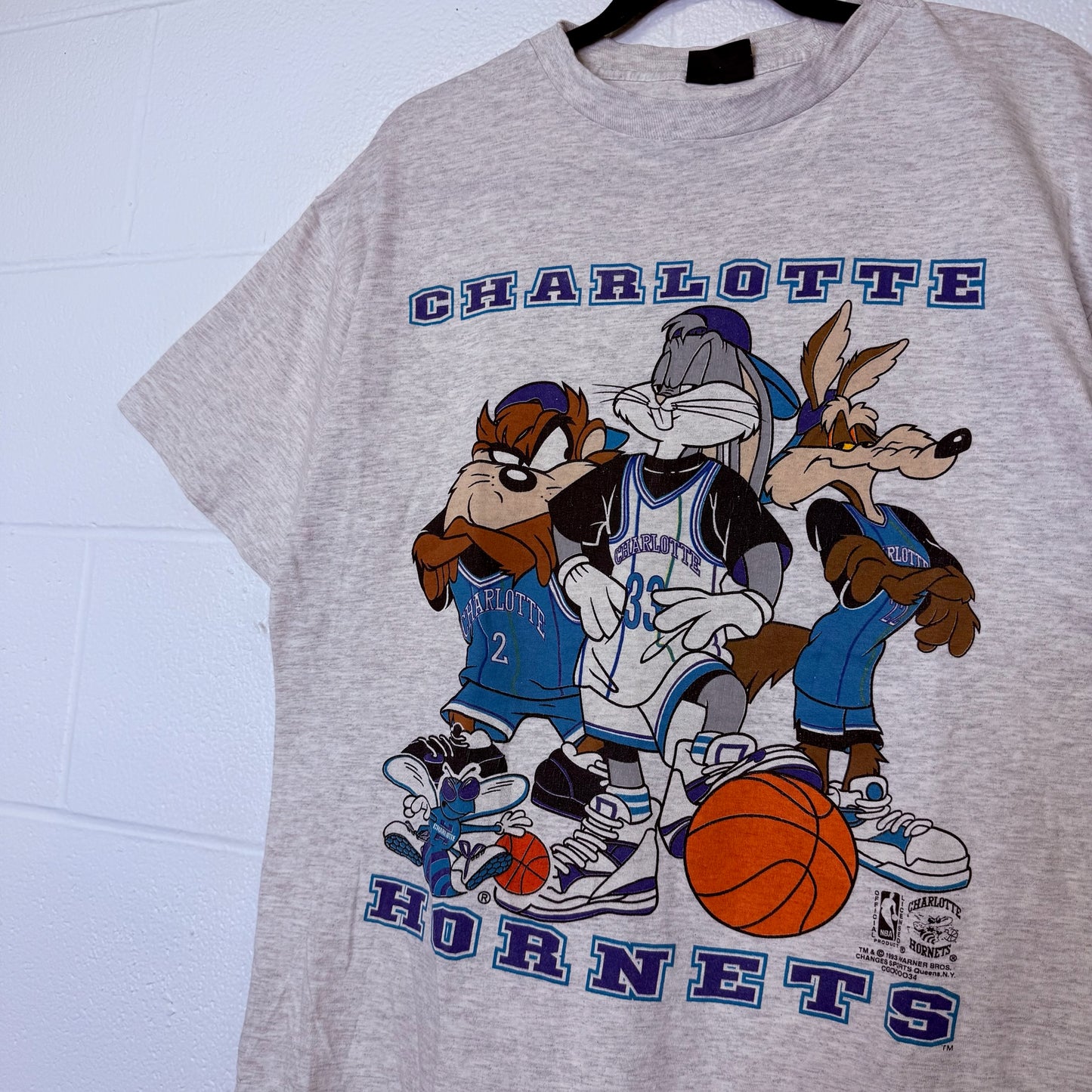 1993 Looney Tunes Charlotte Hornets NBA T-Shirt (B2332)