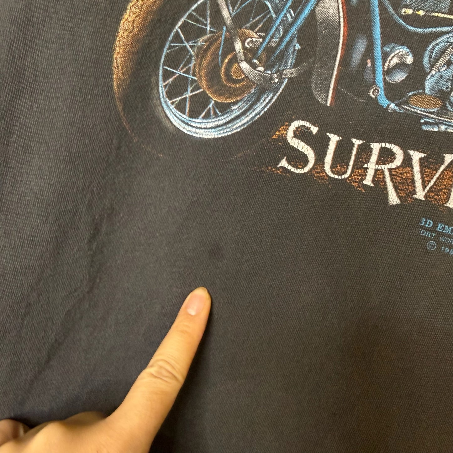 1989 Harley Davidson 3D Emblem Long Sleeve T-Shirt Sz L (B2263)