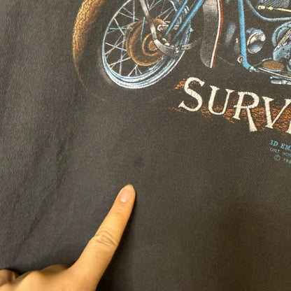 1989 Harley Davidson 3D Emblem Long Sleeve T-Shirt Sz L (B2263)