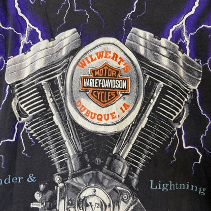 90s Harley Davidson Thunder & Lightning AOP T-Shirt (B2267)