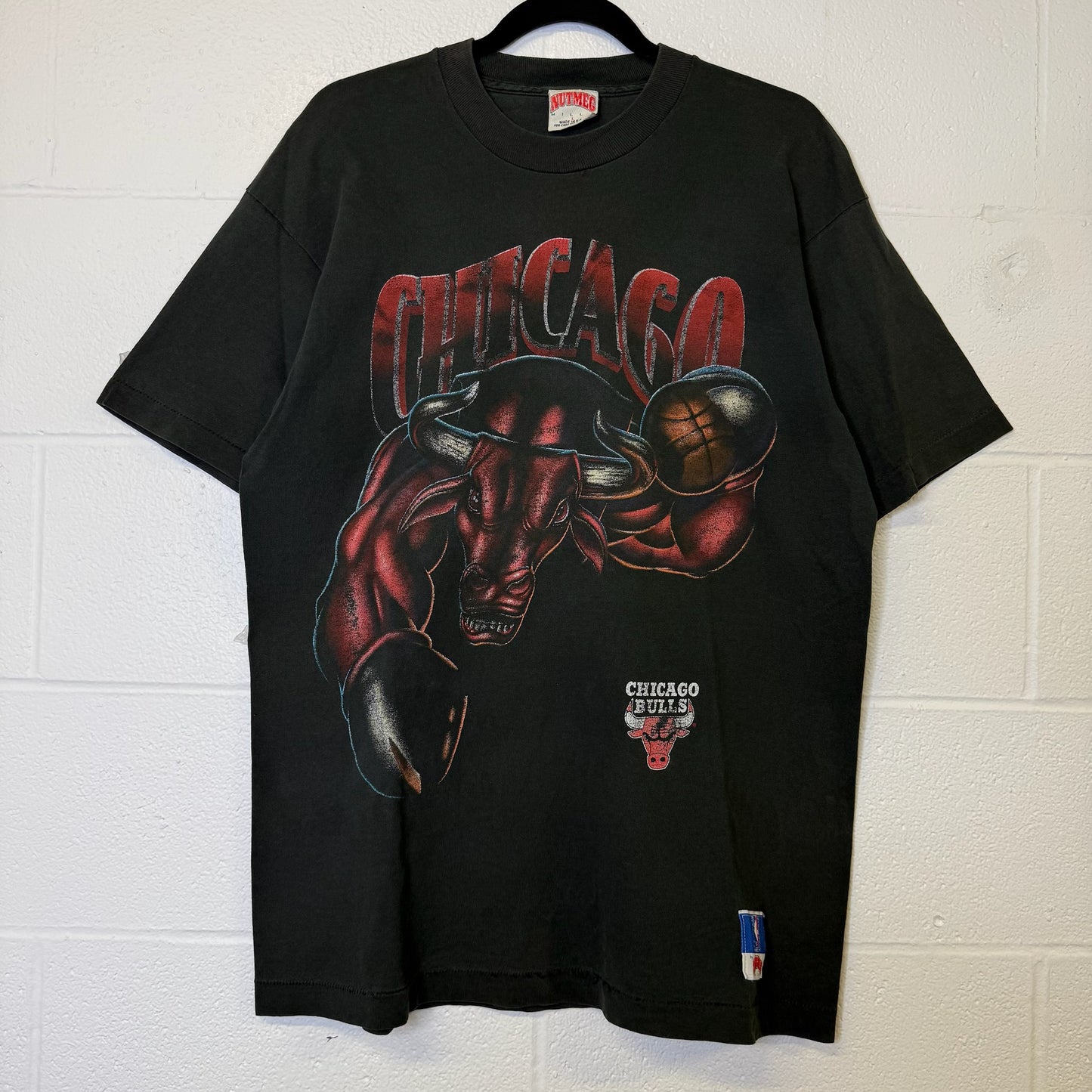 90's Chicago Bulls Nutmeg Breakthrough NBA T-Shirt Sz L (B2528)