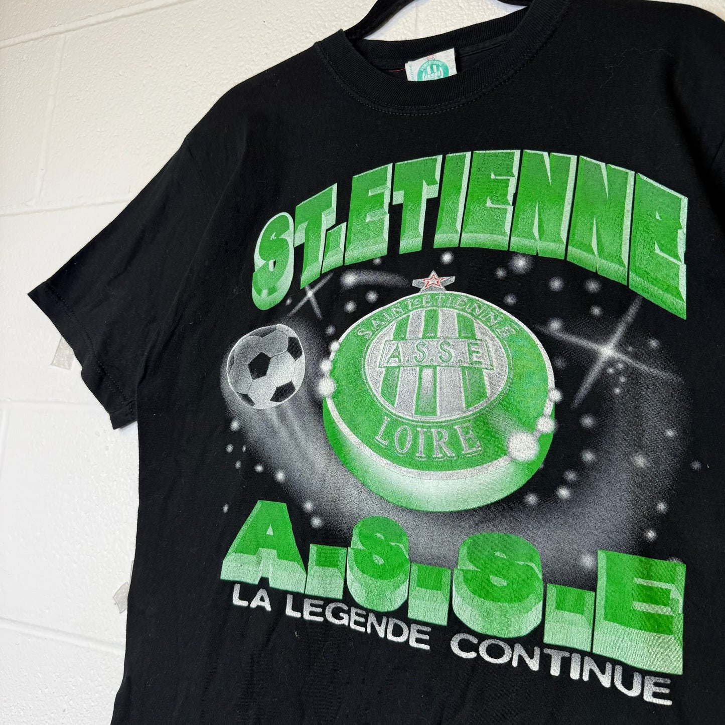 90s St Etienne ASSE Soccer T-Shirt Sz M (B2631)