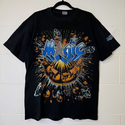 90s Orlando Magic NBA Exploding Basketball T-shirt Sz XL (B2570)