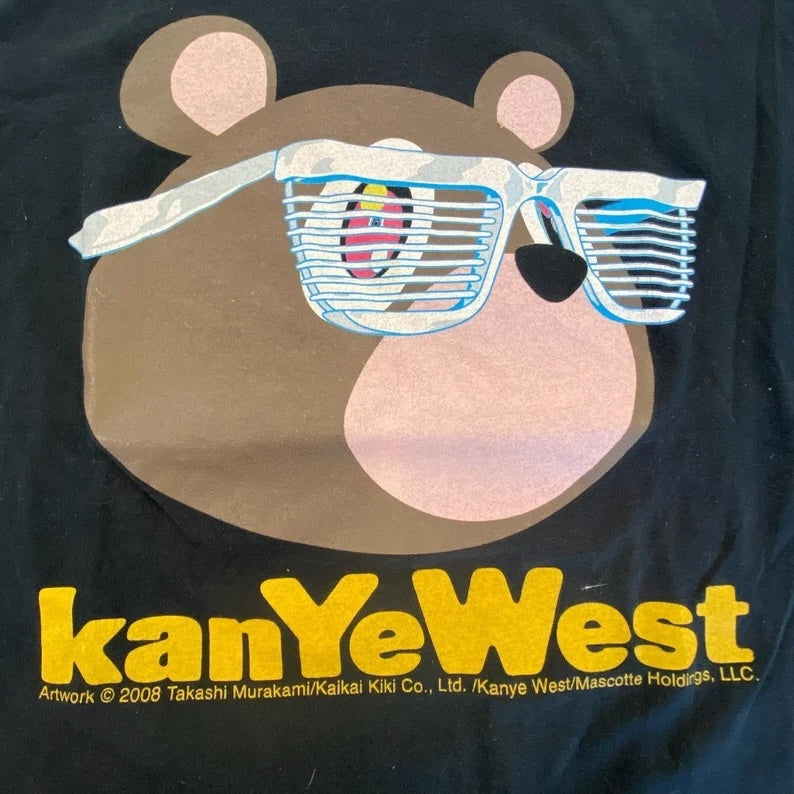 2008 Kanye West Glow in the Dark Tour T-shirt Sz L (A458)