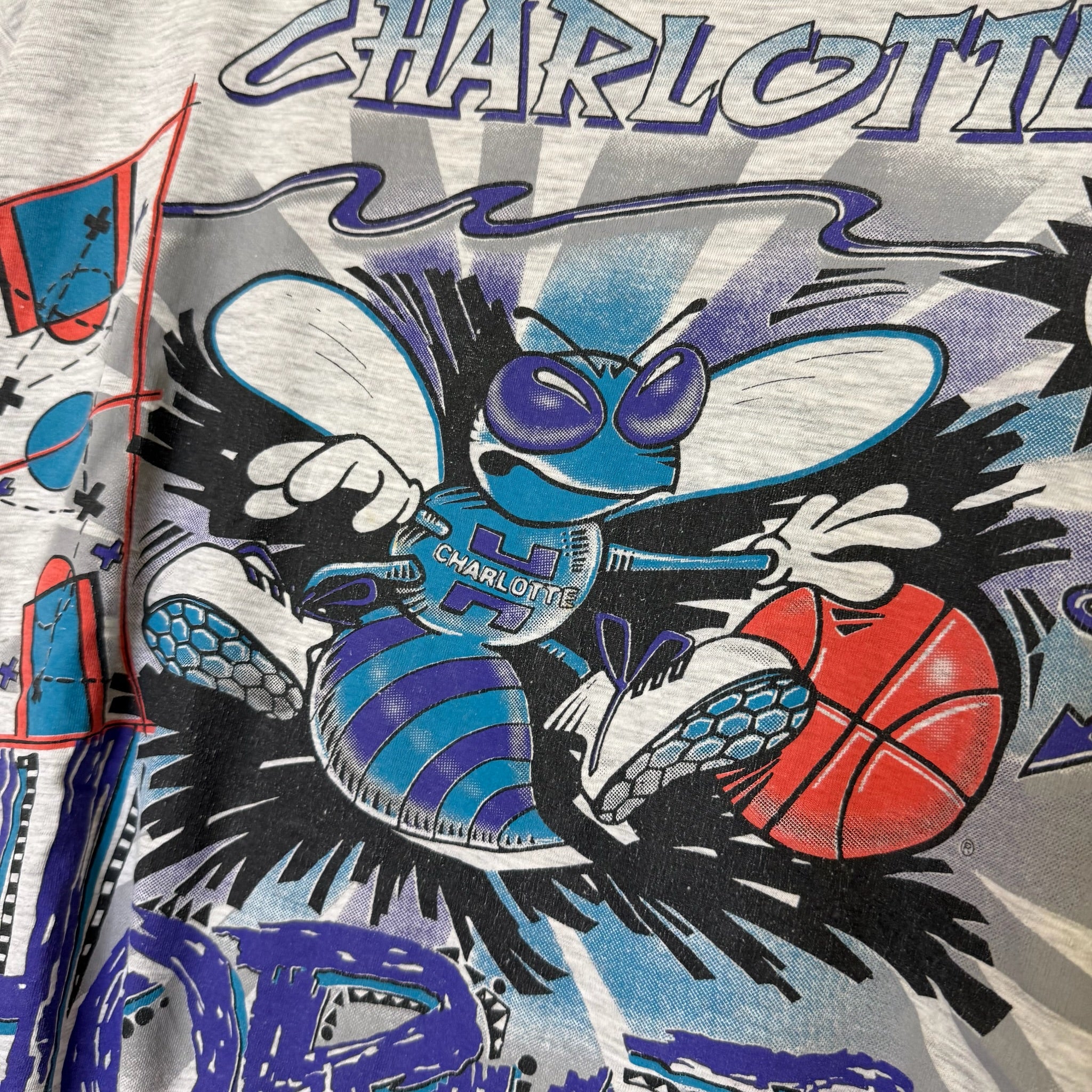 90s Magic Johnson Charlotte Hornets NBA T-Shirt Sz XL (B2899