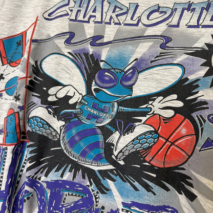 90s Magic Johnson Charlotte Hornets NBA T-Shirt Sz XL (B2899)