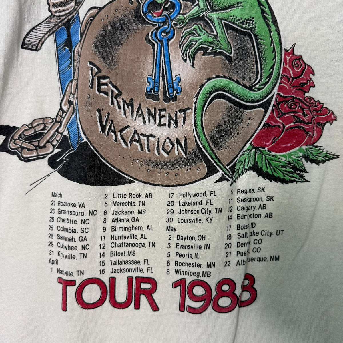 1988 Aerosmith Permanent Vacation Raglan T-shirt