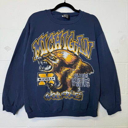 90's Michigan Wolverines NCAA Crewneck Sz M (B572)