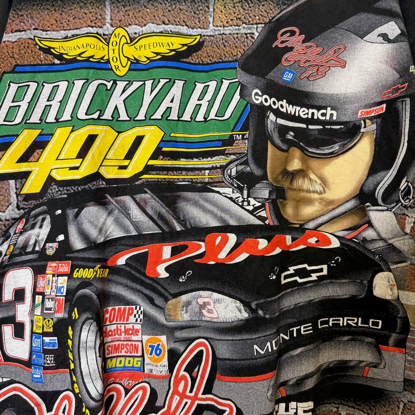 1998 Dale Earnhardt NASCAR AOP T-Shirt Size L (B1772)