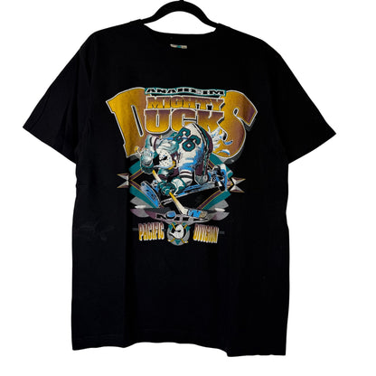 90's Anaheim Mighty Ducks Jack Davis NHL T-Shirt Sz L (B2420)