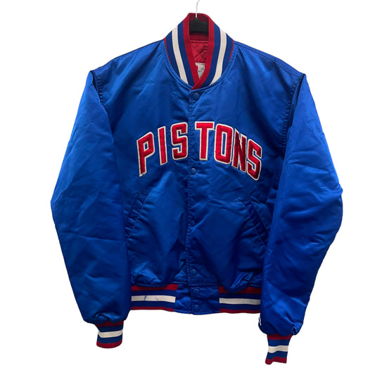 90's Detroit Pistons Satin Bomber Jacket Sz M