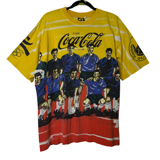 90s Body Glove Coca Cola AOP Olympics T-Shirt Sz M (b1899)