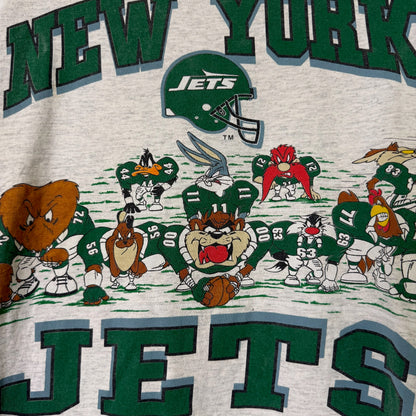 1992 Looney Tunes New York Jets NFL T-Shirt Sz L (B684)