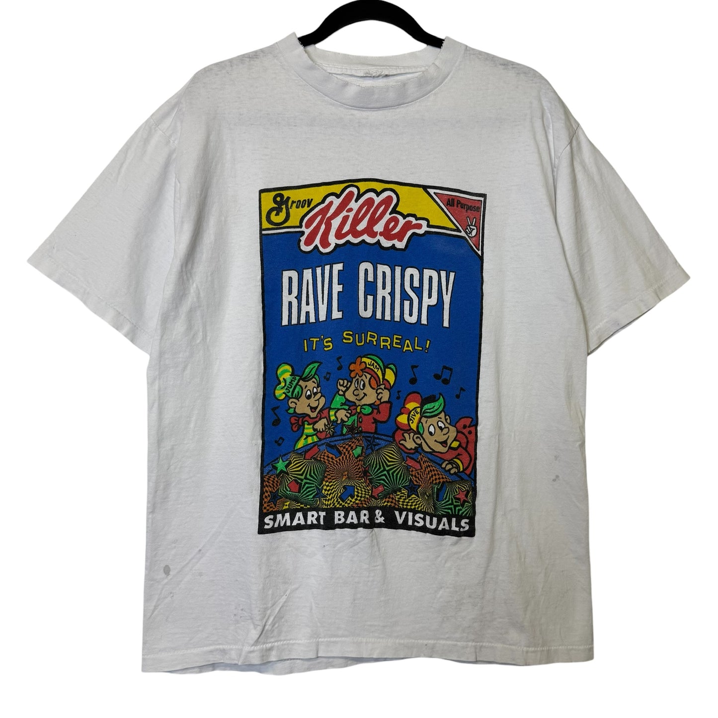 90s Rave Crispy Cereal Drug Parody T-Shirt Sz L
