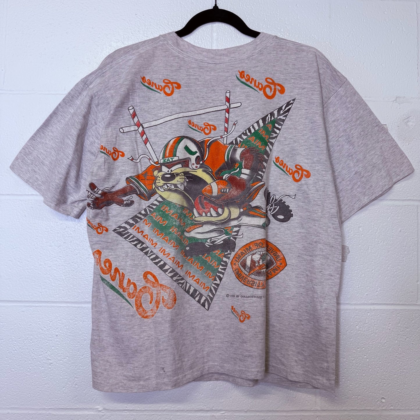 1994 Miami Hurricanes Taz NCAA T-shirt (B2327)