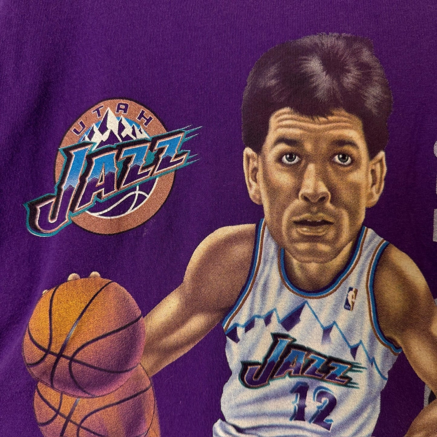 90's John Stockton NBA Utah Jazz T-shirt Sz 2XL (A2470)