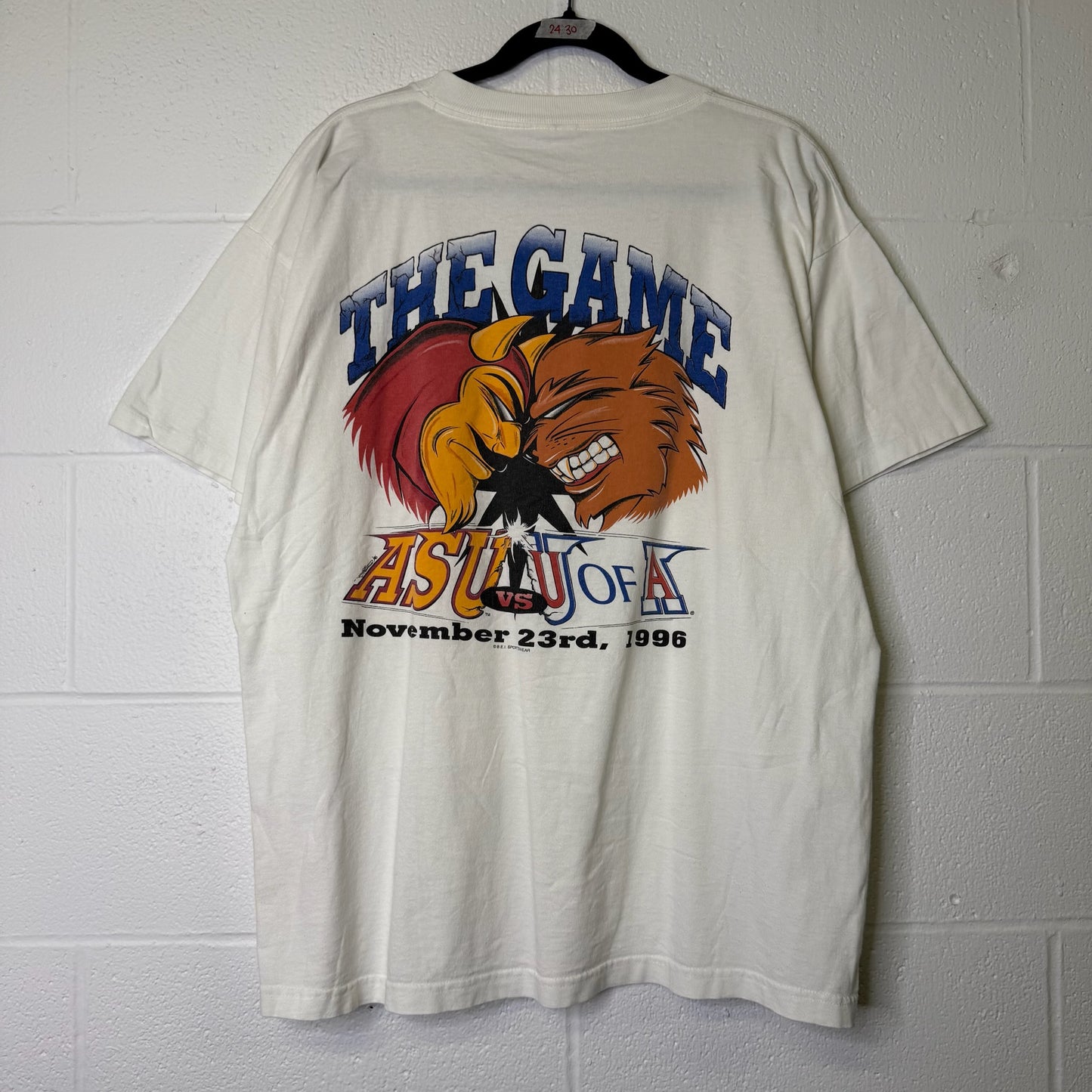 1996 Arizona Rivalry Game ASU vs U of A NCAA T-shirt Sz XL (B1663)
