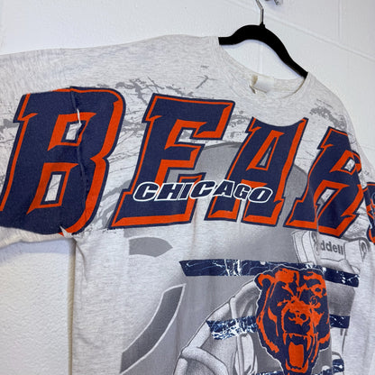 90s Chicago Bears AOP T-Shirt Sz XL (B2545)
