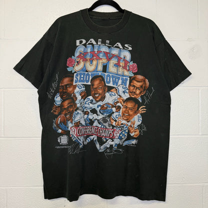1993 Dallas Cowboys Caricature Super Showdown Champions T-shirt (B2975)