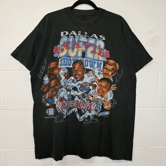 1993 Dallas Cowboys Caricature Super Showdown Champions T-shirt (B2975)