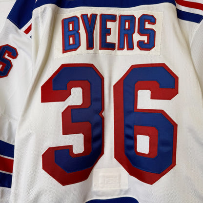 90s New York Rangers Hockey NHL Jersey Reebok Dale Byers Game Worn (B1980)