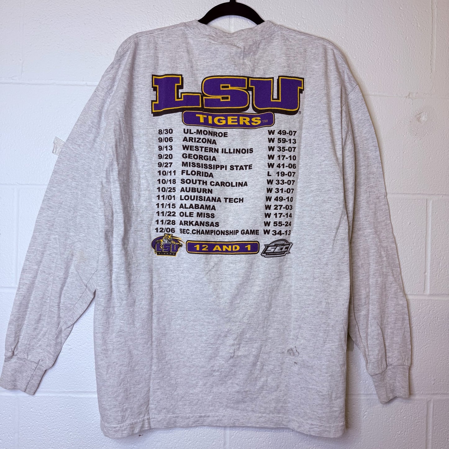 2003 LSU Tigers NCAA Champions Long Sleeve Sz XL (B2400)