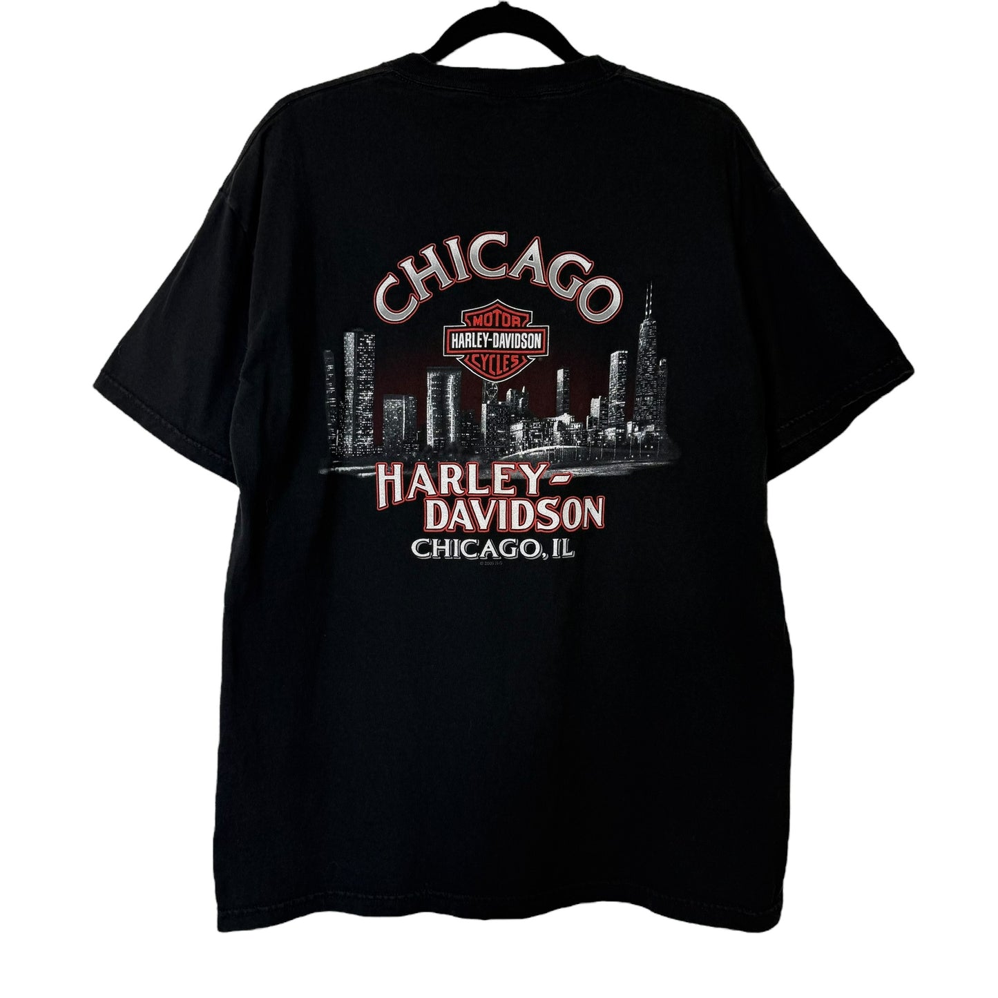2005 Harley Davidson Chicago T-shirt Sz L (B586)