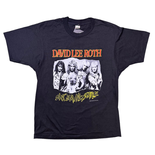 1986 David Lee Roth Eat Em and Smile Tour T-Shirt Sz L (A2045)