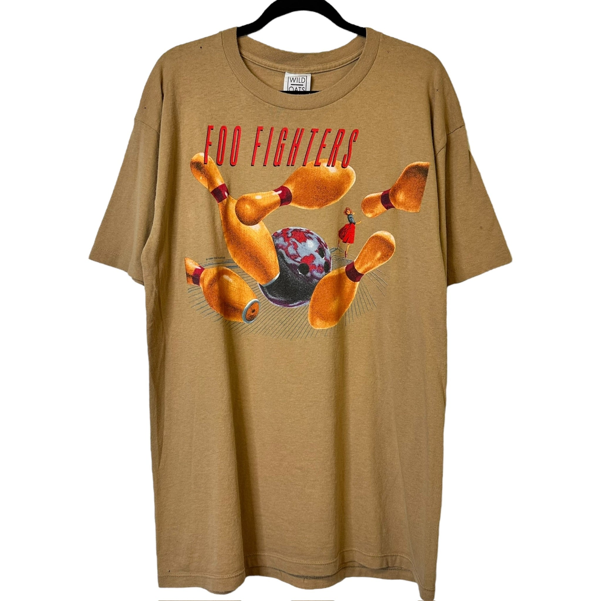 トップス 96 Foo Fighters Bowling Pins Tour T L 1996 Foo Fighters Bowling Pins T-Shirt Sz L – 4th Quarter Vintage