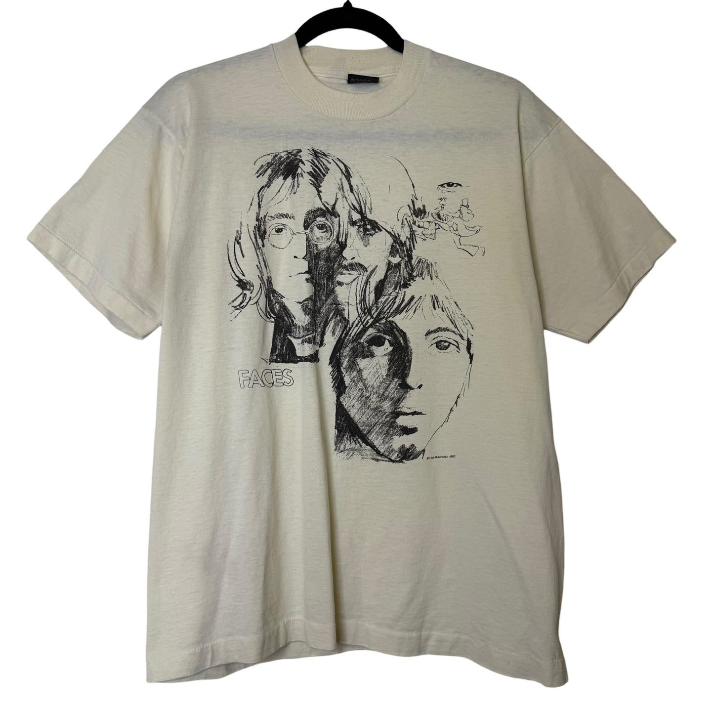 1990 Faces Art John Lennon T-shirt Sz L (B1765)