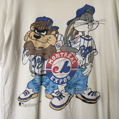 1993 Montreal Expos Bugs Bunny Taz NHL T-shirt Sz XL (B1685)