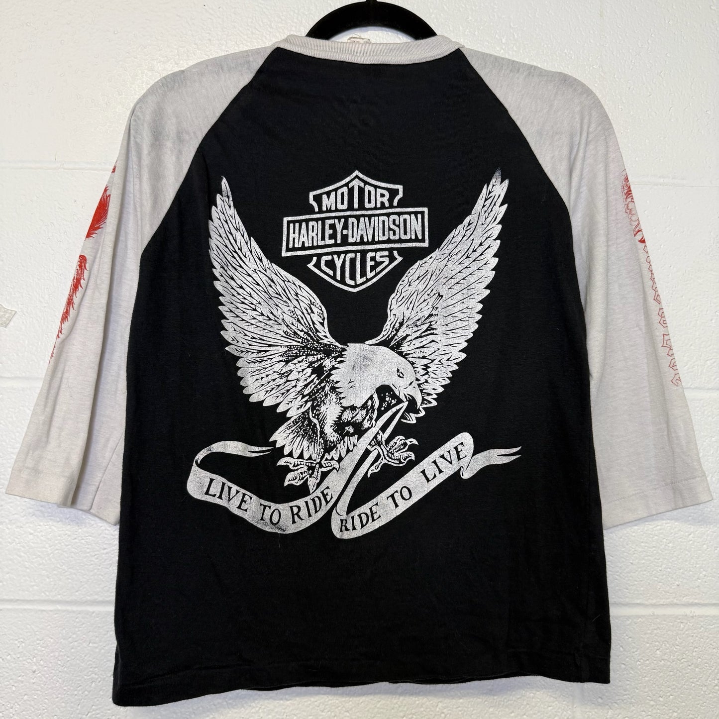 90s Harley Davidson Eagle Long Sleeve T-shirt Sz L (B2988)