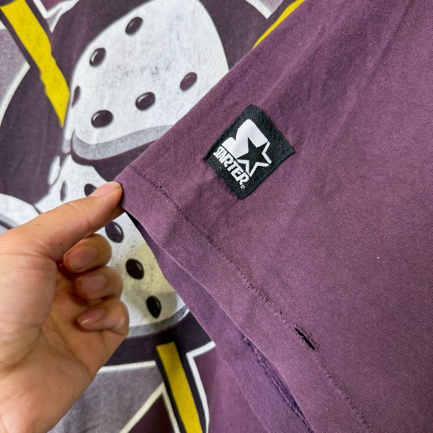 90's Mighty Ducks Starter NHL T-Shirt Sz XL (B2908)