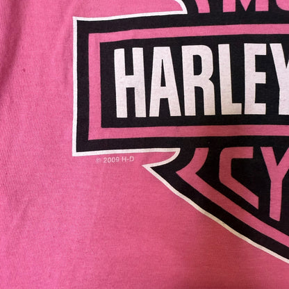 2009 Harley Davidson Ghost Town (Pink) T-shirt Sz M (B589)