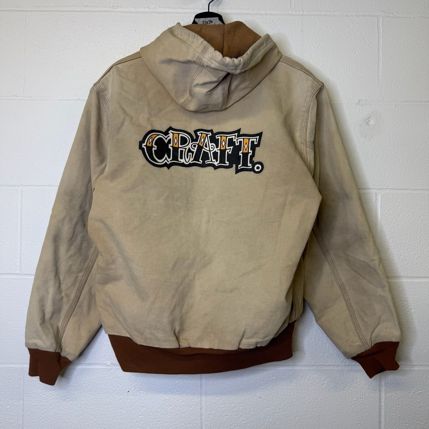 Carhartt Tan Hooded Jacket Sz S (B1781)