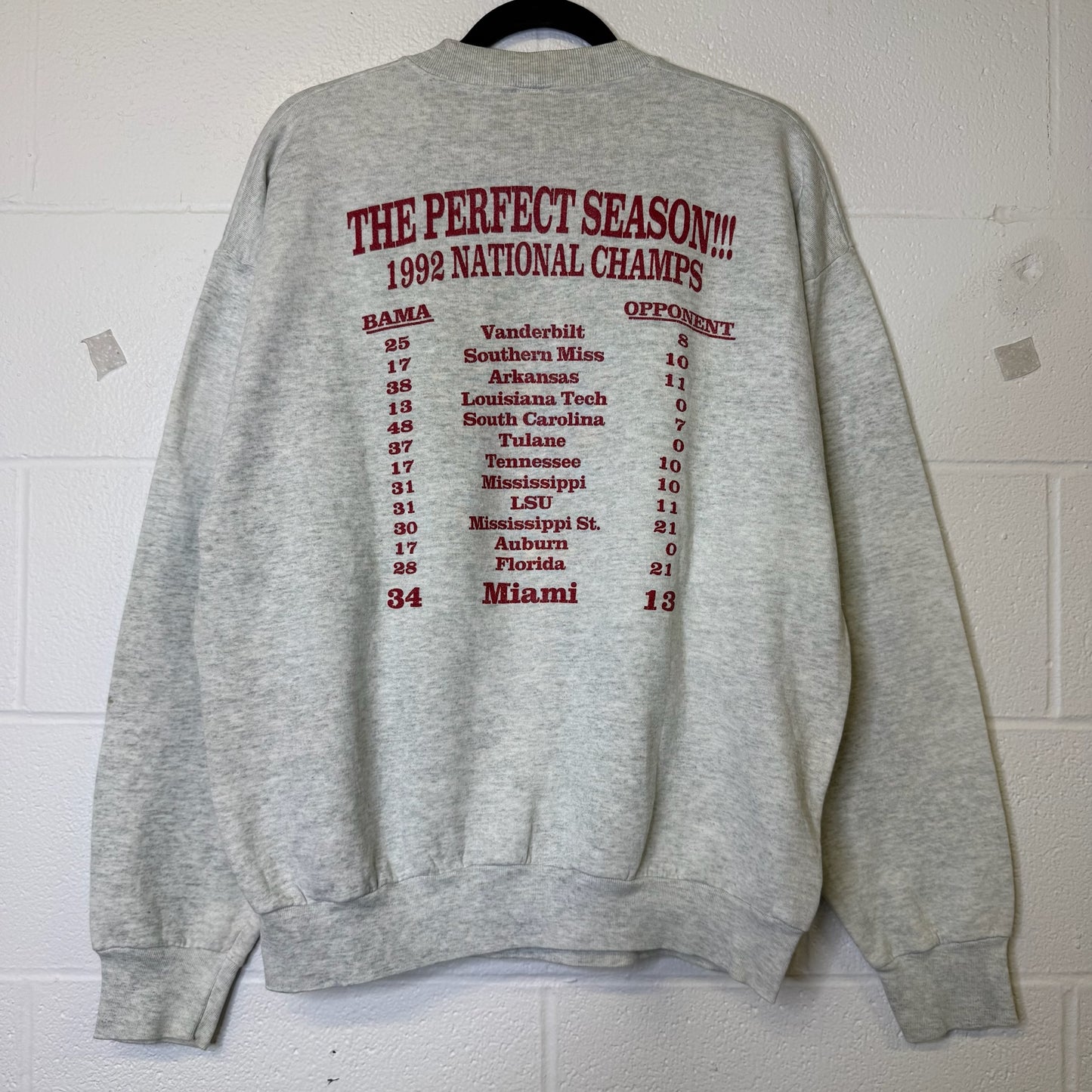 1992 Alabama USF&G Sugar Bowl Crewneck Sz XL (B2565)