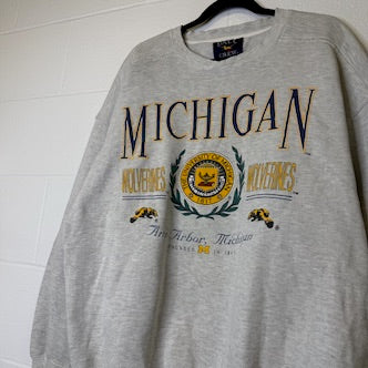 90's Michigan Wolverines NCAA Crewneck Sz L (B2095)
