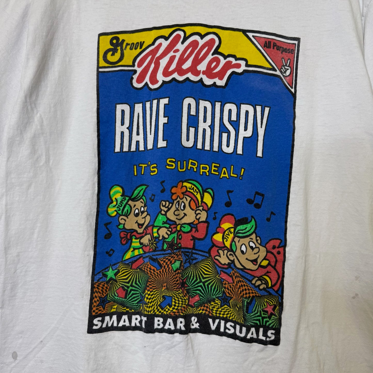 90s Rave Crispy Cereal Drug Parody T-Shirt Sz L