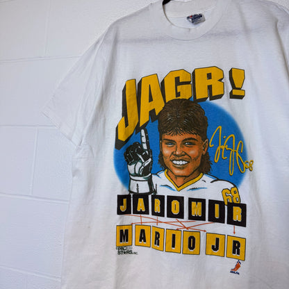90s Jaromir Jagr Pittsburgh Penguins T-shirt NHL Sz L (B2527)