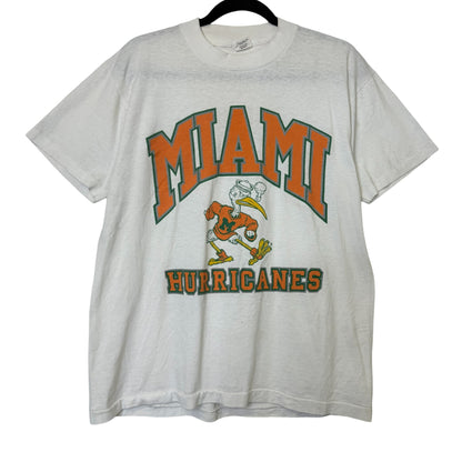 90's Miami Hurricanes NCAA T-shirt Sz L (B573)