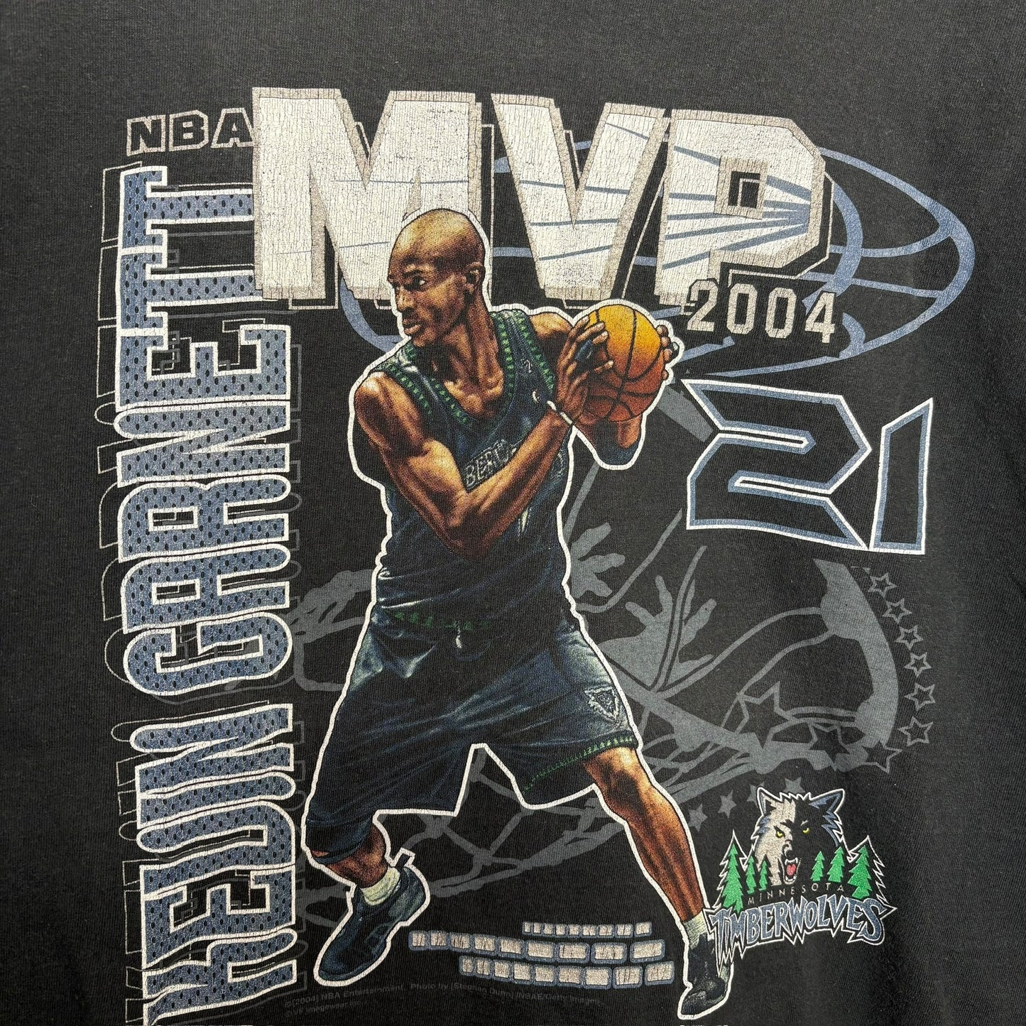 2004 Kevin Garnett Minnesota Timberwolves T-shirt Sz XL (L843)