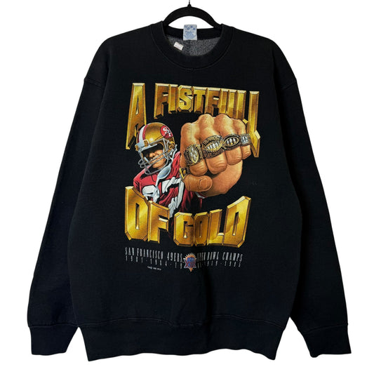 1995 San Francisco 49ers Rings Crewneck Sz L (B1918)