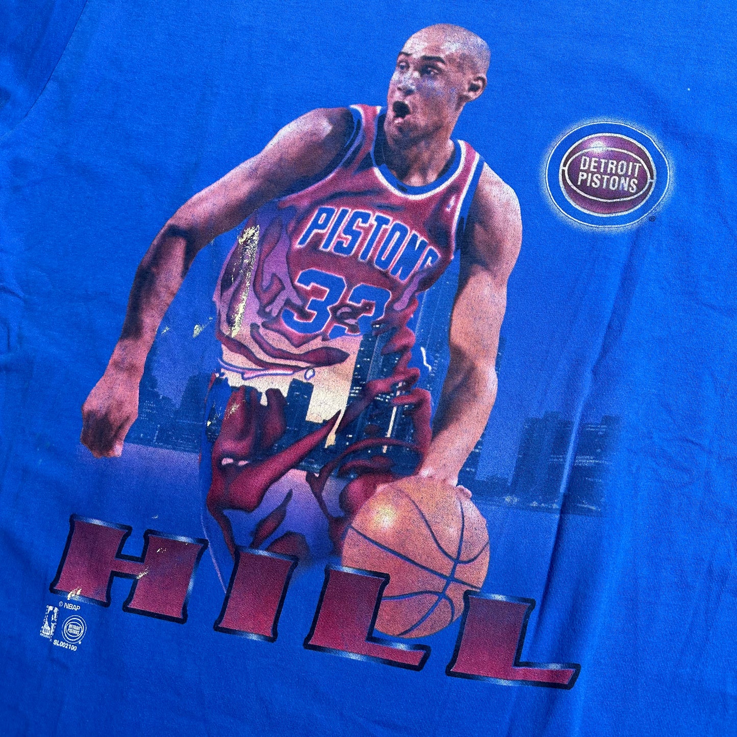 90s Grant Hill Detroit Pistons T-shirt Sz 2XL (A2857)