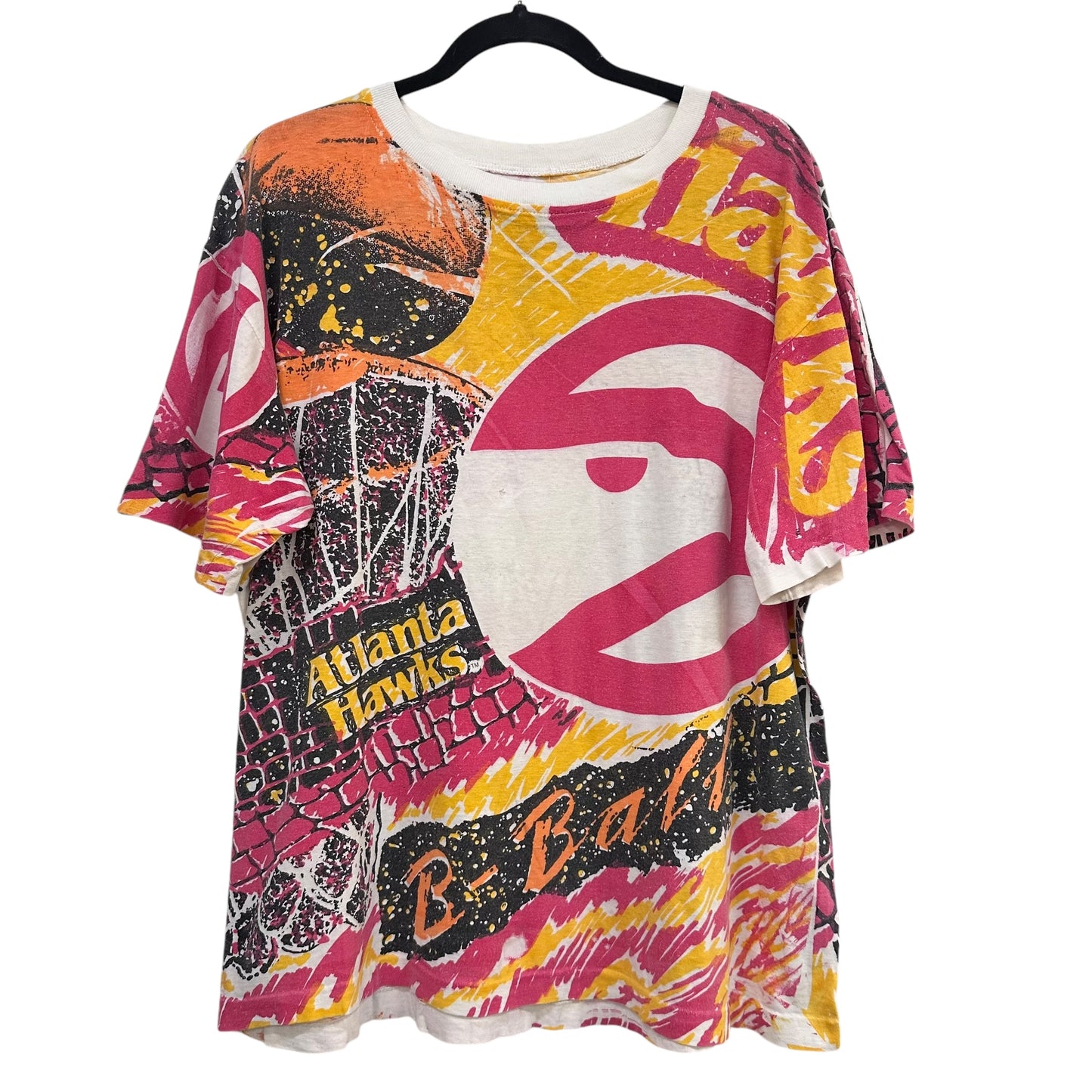 90s Atlanta Hawks AOP T-Shirt Sz L (A5863)