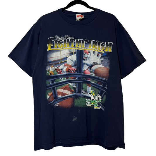 90's Notre Dame Fighting Irish Nutmeg NCAA T-Shirt Sz XL  (B2149)