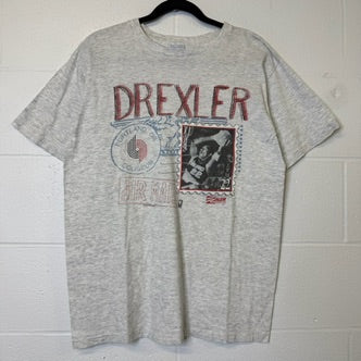 1990 Portland Trailblazers Clyde Drexler Salem Stamp NBA T-Shirt Sz L (B2202)
