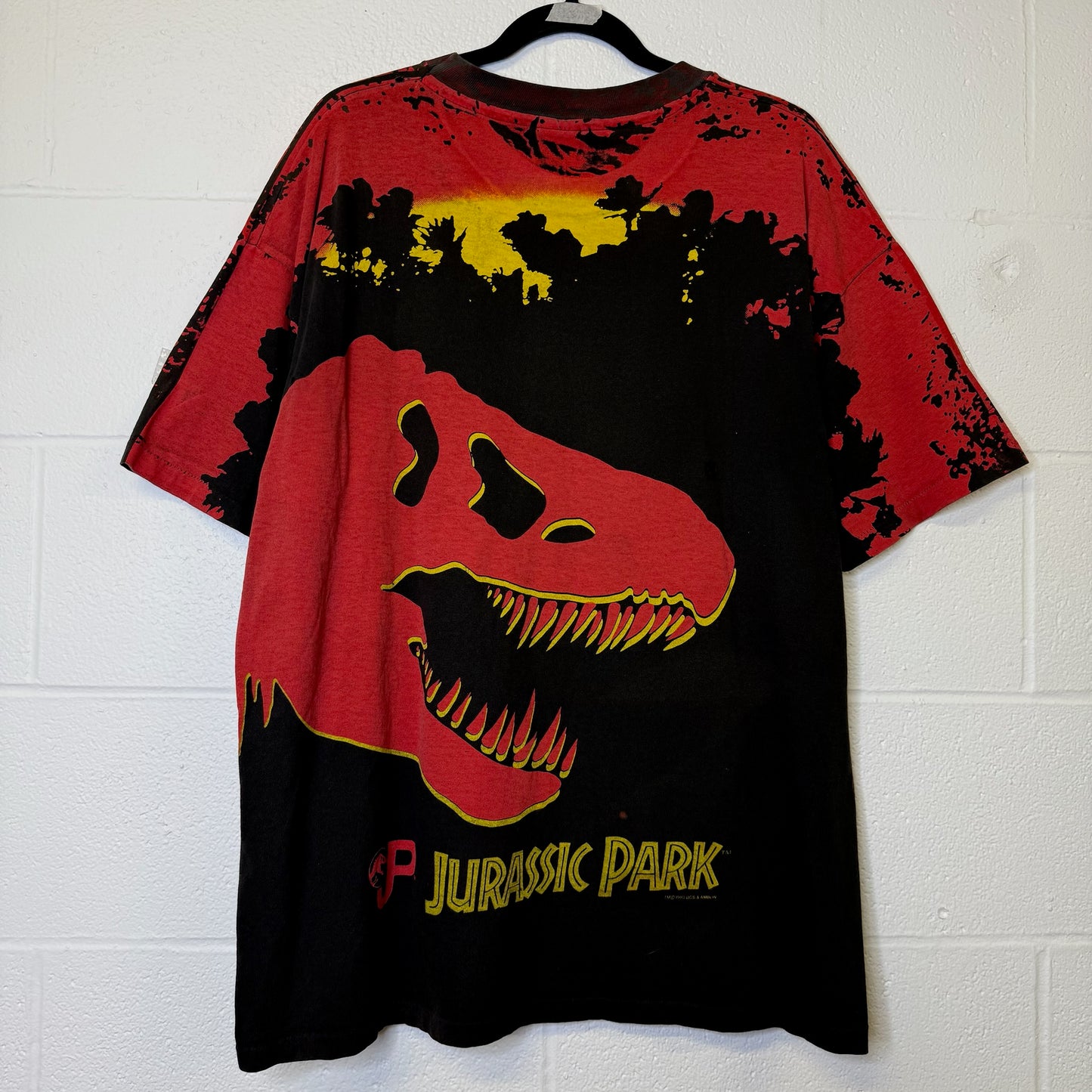 1993 Jurassic Park AOP Movie Promo T-shirt Sz XL (B1771)